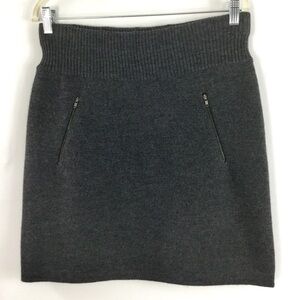 Loft Merino Wool Blend Knit Skirt With Zippered Pocket Details Size M